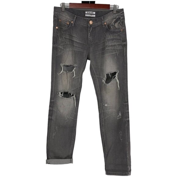 One X One Teaspoon Dark Grey Distressed Ripped  Jeans size 28 - Picture 1 of 10
